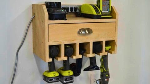 9 DIY Gifts for Dad perfect for Father's Day, featured by top US craft blog, The Crafty Blog Stalker: cordless drill storage and charging station
