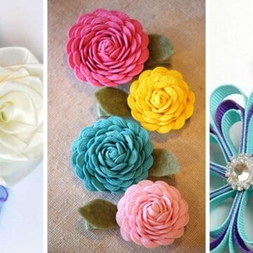 Top 15 Easy Ribbon Flowers featured by top US craft blog, The Crafty Blog Stalker