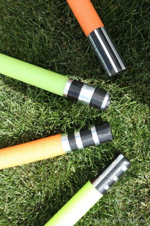 DIY Pool Noodle Lightsaber tutorial featured by top US craft blog, The Crafty Blog Stalker