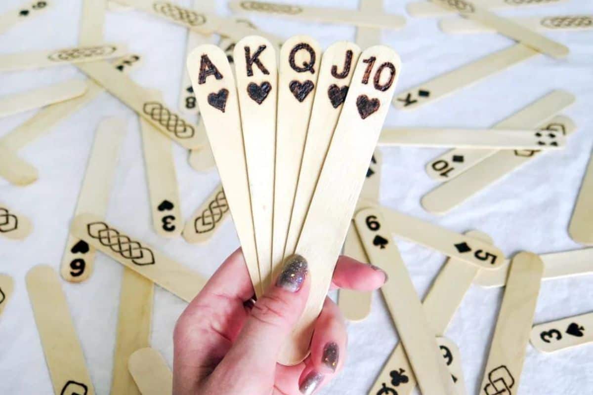 Popsicle Stick Playing Cards.