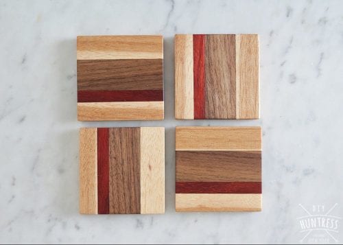 Easy-to-Make DIY Coasters featured by top US craft blog, The Crafty Blog Stalker: image of DIY scrap wood coasters