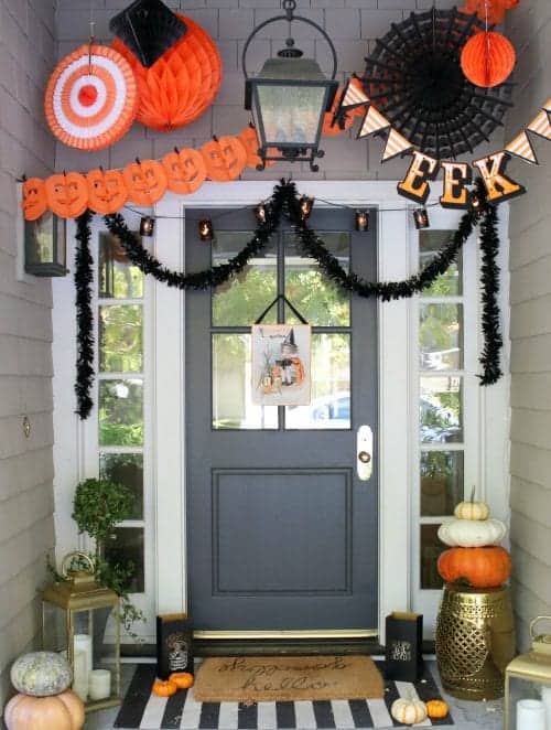 Glam Farmhouse Halloween Porch.