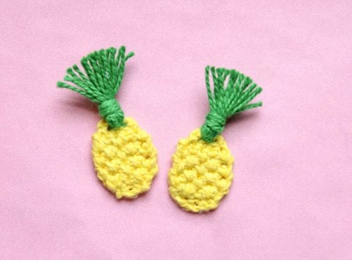 20 Cute Handmade Earrings Ideas featured by top US craft blog, The Crafty Blog Stalker: image of crochet pineapple earrings