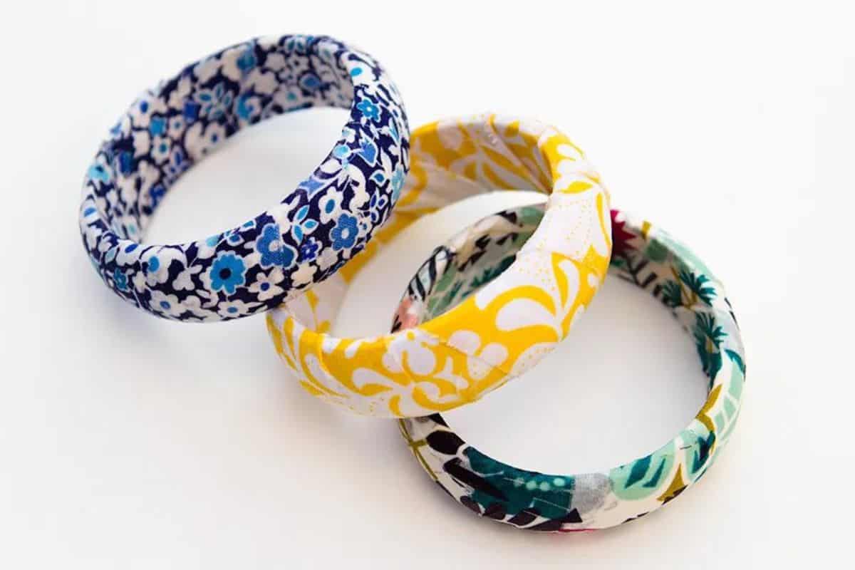 Fabric Wrapped Bangle Bracelets.