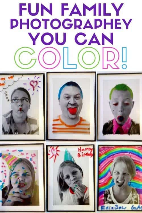 How to Make Fun Family Photography You Can Color, a tutorial featured by top US craft blog, The Crafty Blog Stalker.
