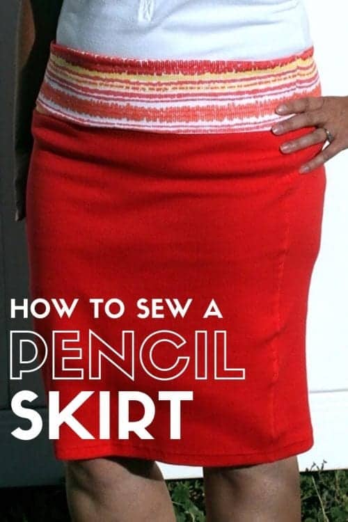 How to Sew a Pencil Skirt from 2 Tank Tops, a tutorial featured by top US craft blog, The Crafty Blog 