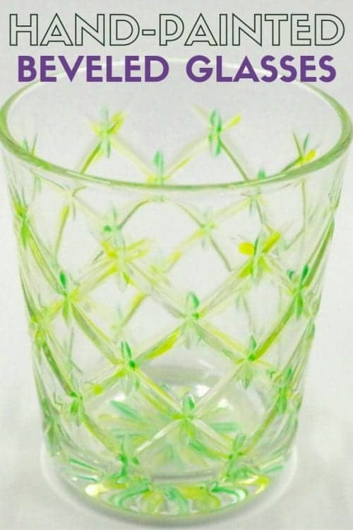 How to Make Hand-Painted Beveled Glasses, a tutorial featured by top US craft blog, The Crafty Blog Stalker