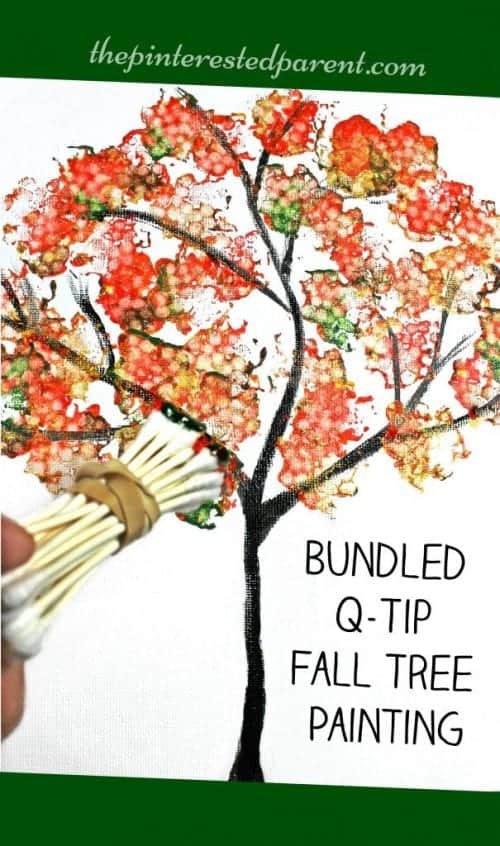 Bundled Q-Tip Fall Tree Printing