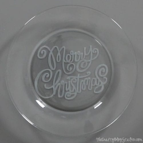 How to Make Glass Etched Christmas Cookie Plates, a tutorial featured by top US craft blog, The Crafty Blog Stalker.