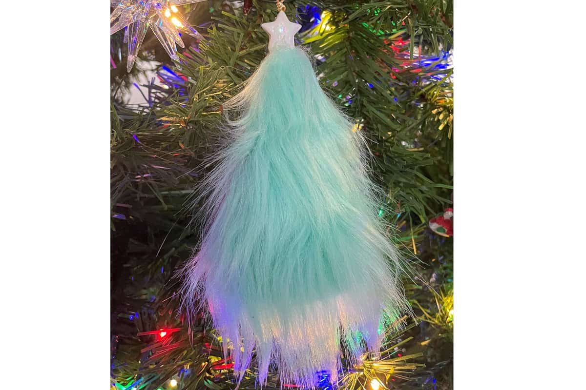 Mini Faux Fur Christmas Tree Ornaments.