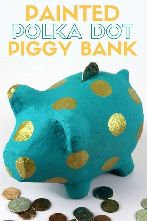 Painted Polka Dot Piggy Bank