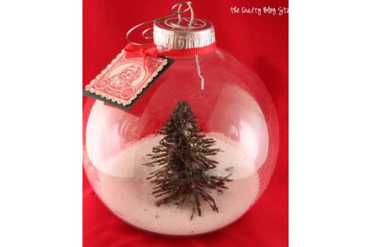 Christmas Tree Snow Globe Ornament.