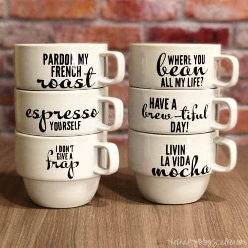Stackable Coffee Pun Mugs