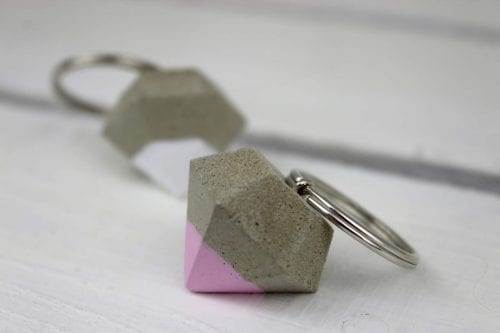 concrete diamond keychain.