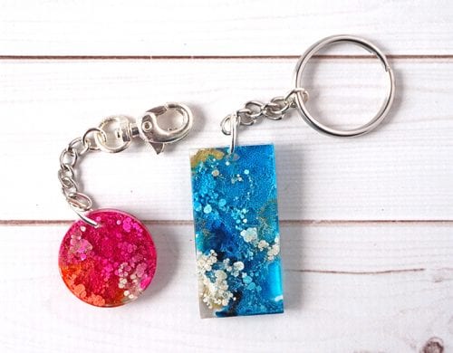 alcohol ink resin keychains