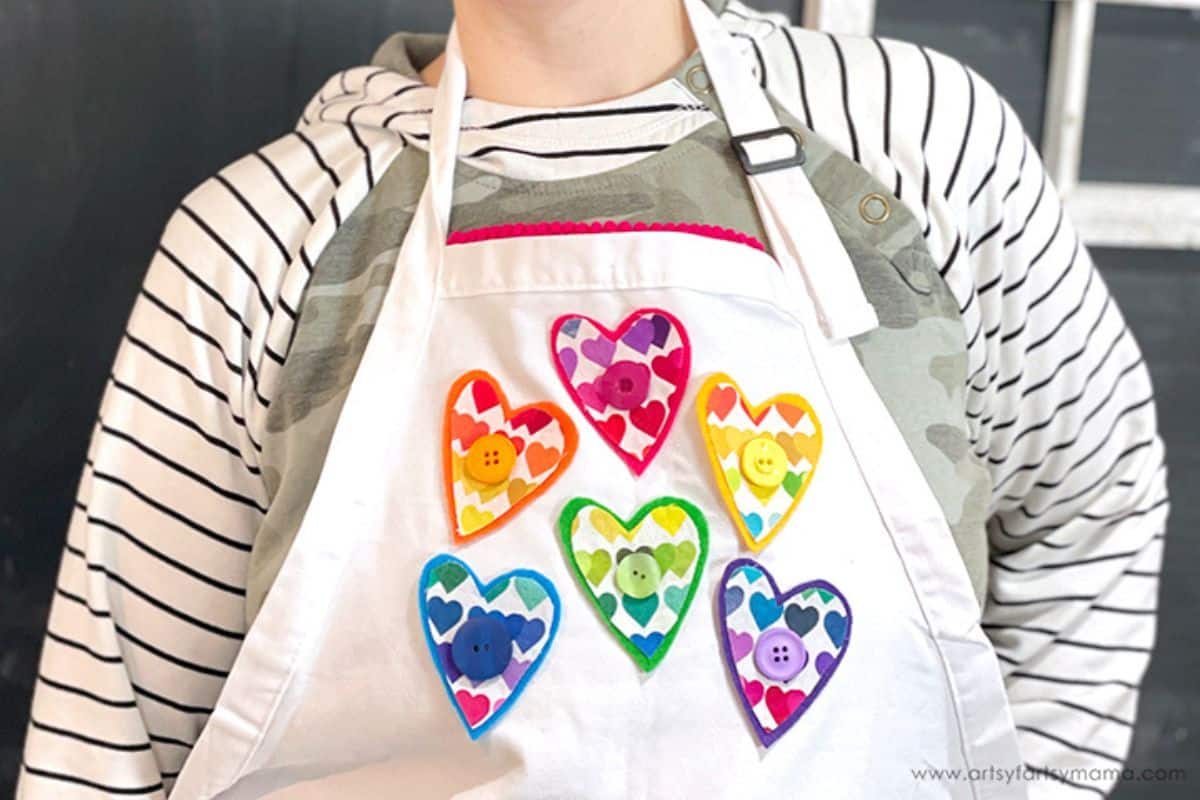 Rainbow Heart Apron.