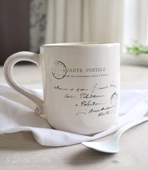 20 Fun DIY Coffee Mugs featured by top US craft blog, The Crafty Blog Stalker: 5 Minute Mug Decal Transfer on a Coffee Mug