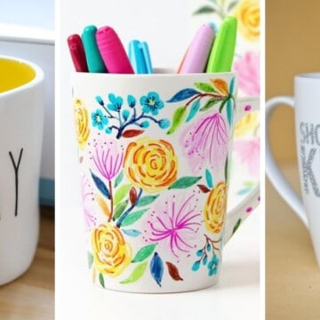 20 Fun DIY Coffee Mugs featured by top US craft blog, The Crafty Blog Stalker.