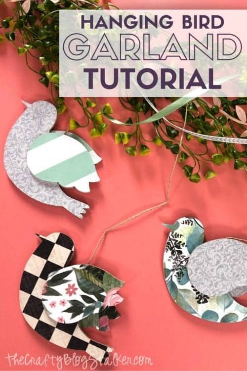 20 Fun Bird Crafts for Adults featured by top US craft blog, The Crafty Blog Stalker: Hanging Bird Garland