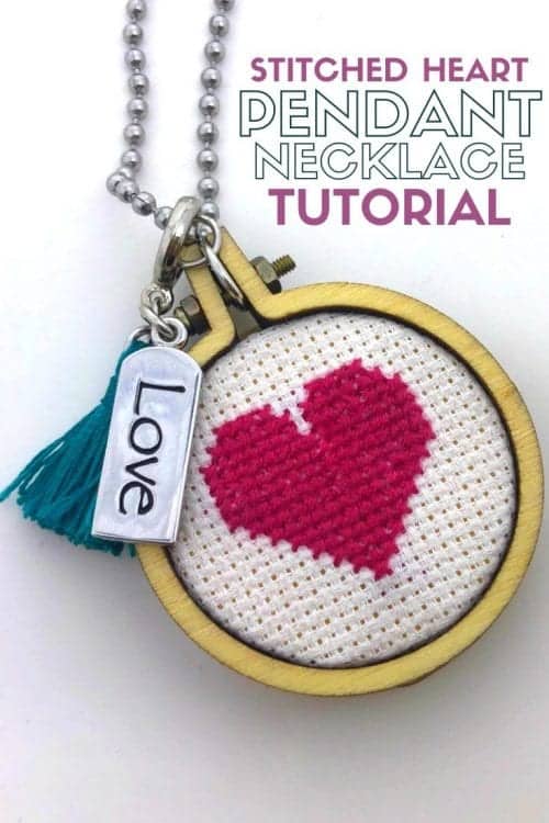 Stitched Heart Pendant Necklace