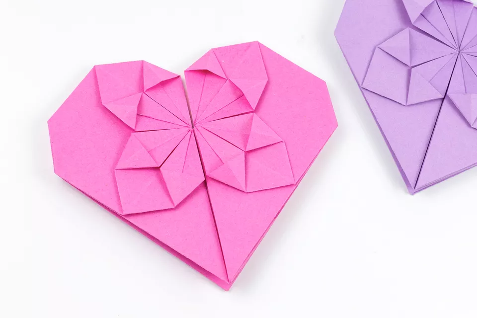 Pink Origami Heart.