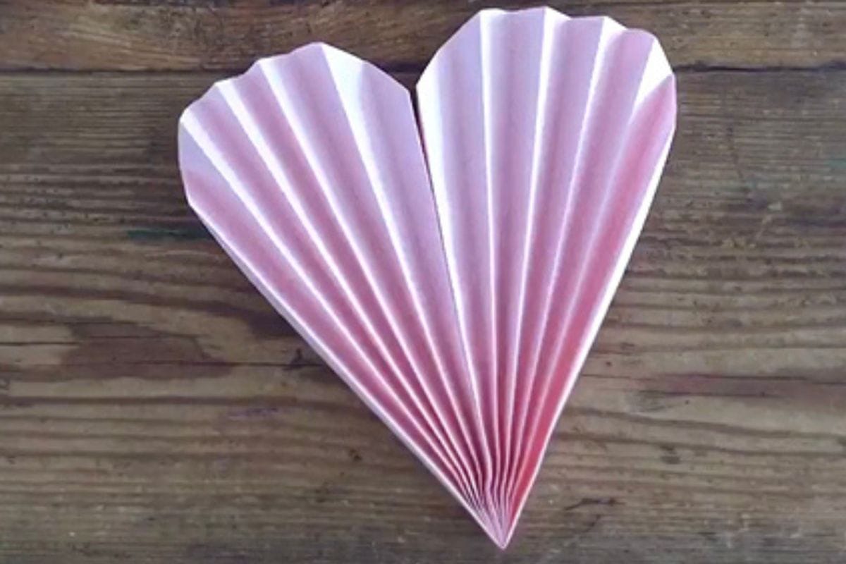Folded Paper Hearts.