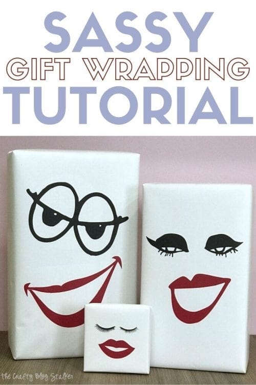 How to Make Sassy Gift Wrapping with Cricut Vinyl, a tutorial featured by top US craft blog, The Crafty Blog Stalker.