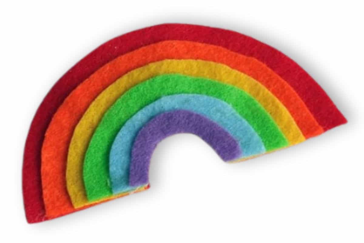 Layered Rainbow Felt Magnet.