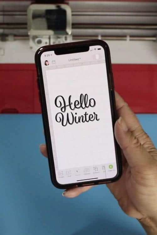 hello winter svg uploaded into Cricut Design Space