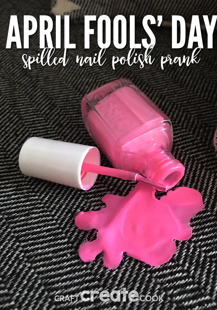 17 Crafty DIY April Fools Day Pranks featured by top US craft blog, The Crafty Blog Stalker: Spilled Nail Polish Prank