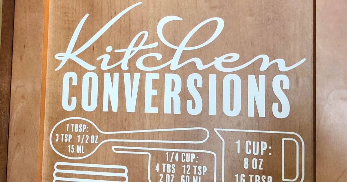 How to Use the Kitchen Conversion Chart SVG, a tutorial featured by top US craft blog, The Crafty Blog Stalker.