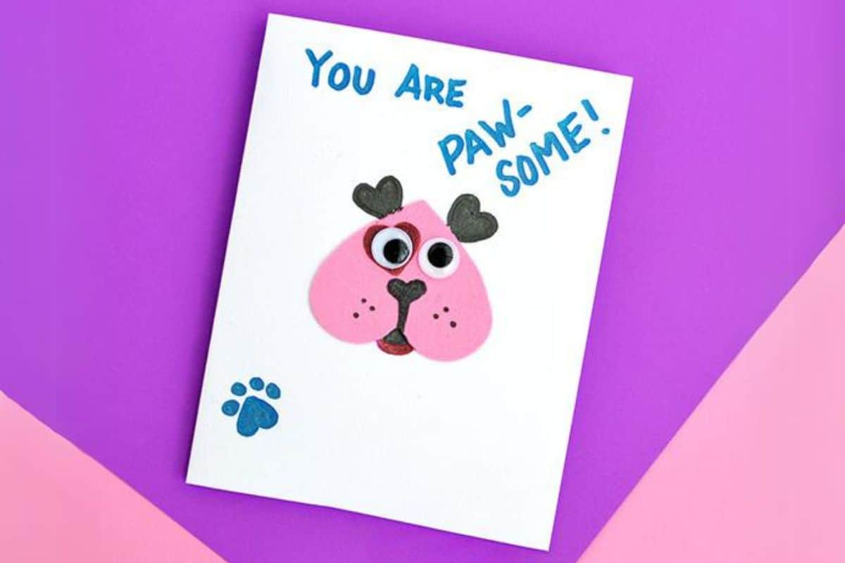 Heart Shaped Puppy Card.
