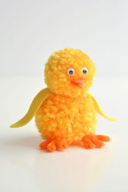 30 Fun Spring Break Crafts you can Make with Children featured by top US craft blog, The Crafty Blog Stalker: Pom Pom Chicks