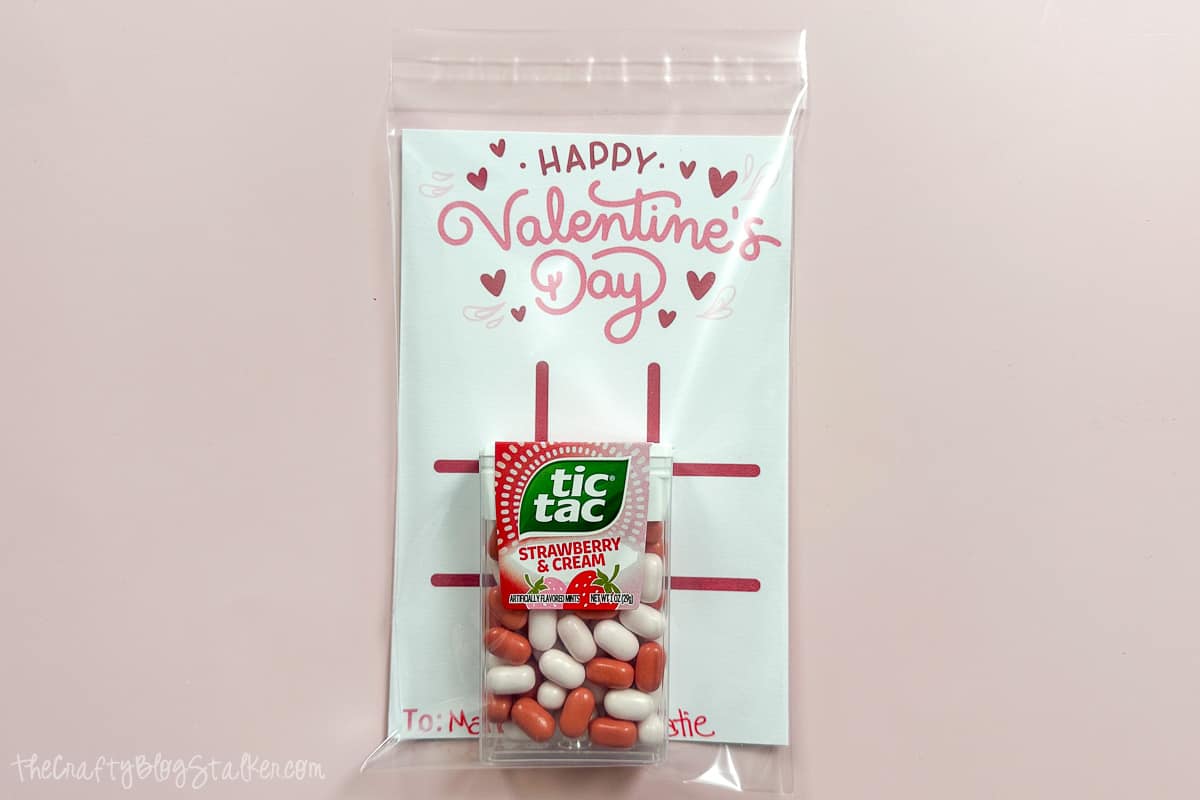 Tic Tacs and printable card in cello bag.