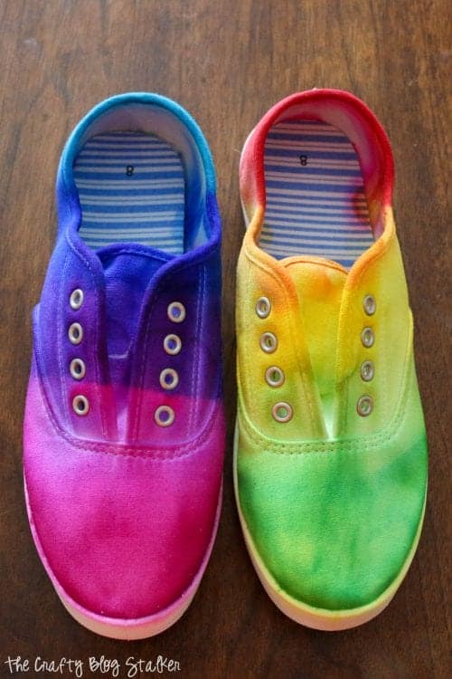 spectrum tie-dye shoes