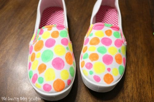 polka dot colored shoes