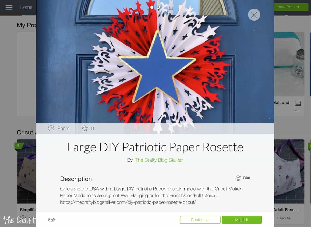 Cricut Design Space image for How to Make a Large DIY Patriotic Paper Rosette with Cricut