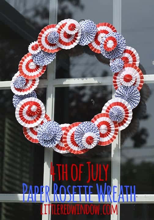 4th of July Paper Rosette Wreath