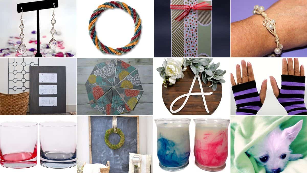 DIY craft ideas collage showing easy home projects and handmade gifts perfect for adults and beginners.