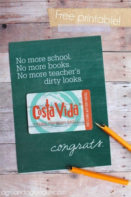 20 Handmade DIY Graduation Gifts, featured by top US craft blog, The Crafty Blog Stalker: Graduation Gift Card Printable