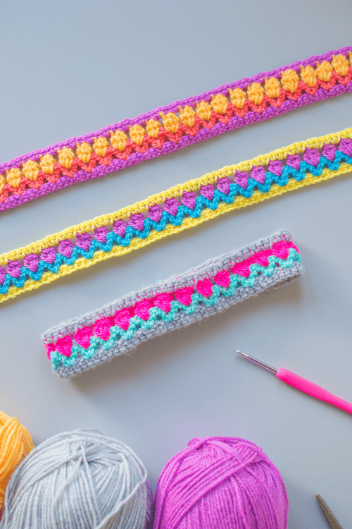 Crochet Headbands Using the tulip Stitch