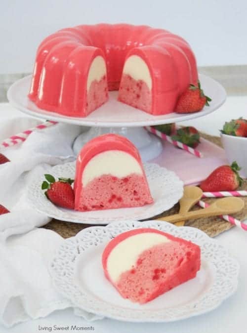 Strawberry Jello Flan Cake