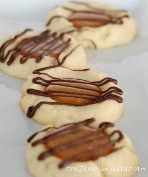 Caramel Shortbread Cookies with Chocolate Drizzle 