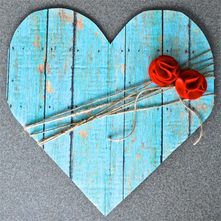 Faux Wood Heart