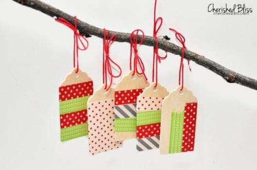 Washi Tape Wooden Tag Ornaments