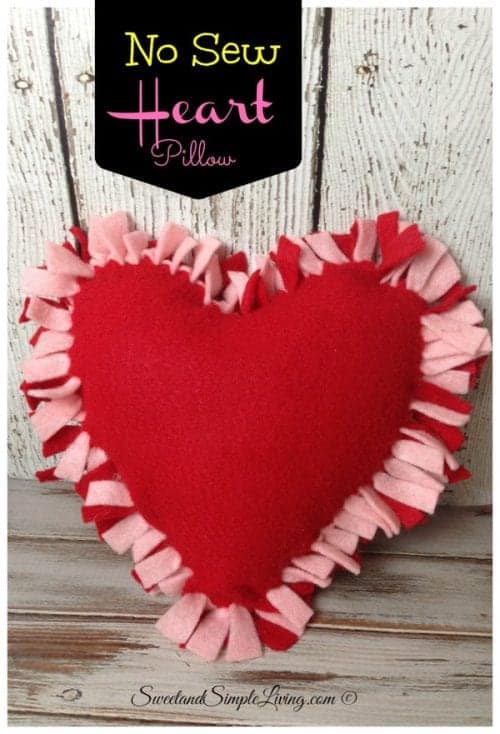 No Sew Heart Pillow