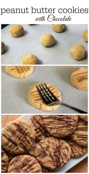 Peanut Butter Cookies with Chocolate Drizzle