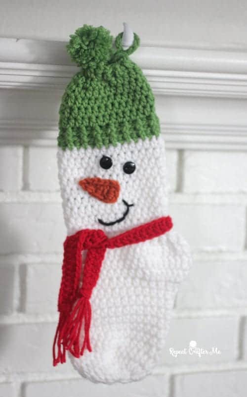 Crochet Snowman Christmas Stocking