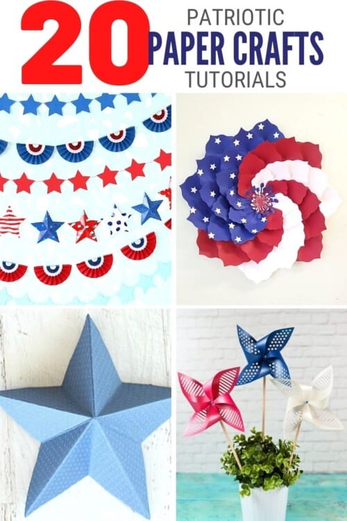title image for 20 Red, White, and Blue 4th of July Crafts Made with Paper