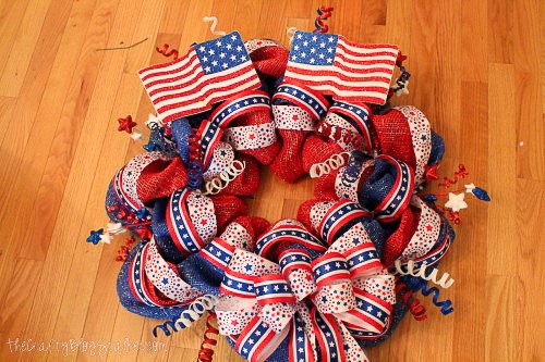 patriotic mesh wreath 